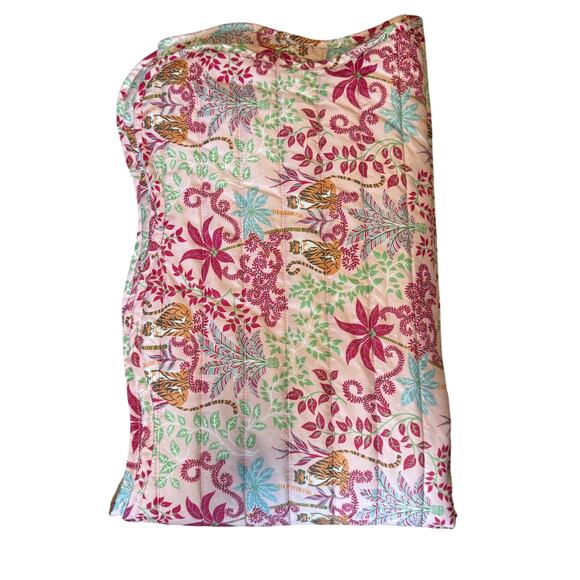 RACHEL ZOE Throw Blanket/Crib Quilt Colorful Pink Jungle/Tiger Print 50x60 - Picture 2 of 4